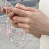 Acrylic Phone Wrist Strap Iridescent Lanyard Chain Fashion Beaded Keychain Teen Girls