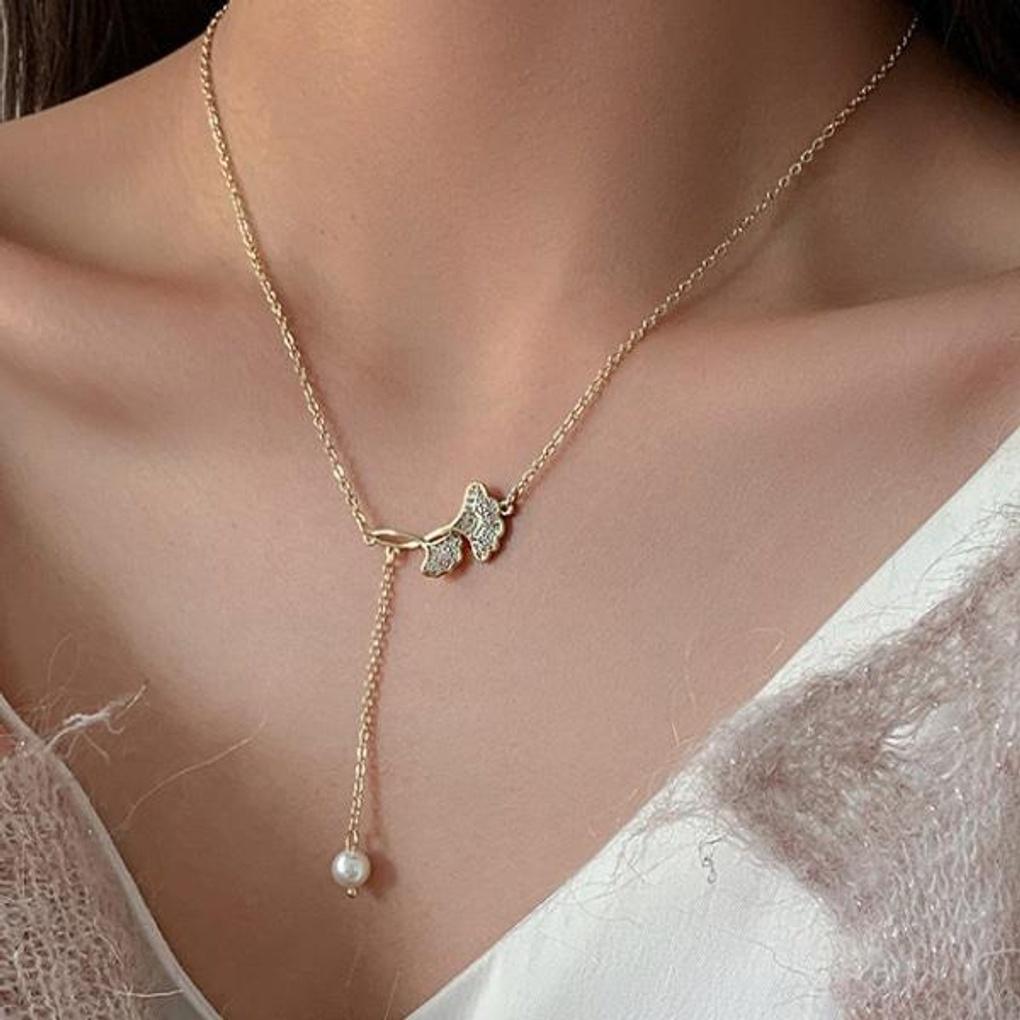 Women's Daily Accessory Autumn Tassel Pearl Necklace