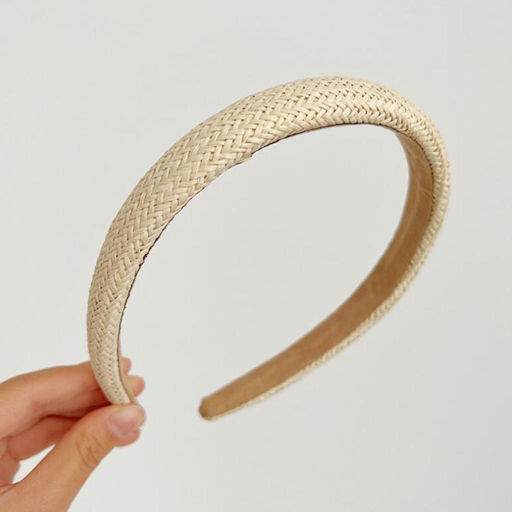 PROLY New Fashion Women's Hair Accessories Fresh Summer Headwear Straw Woven Hairband Adult Headband