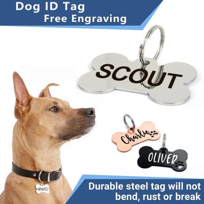 Medagliette ID personalizzate per cani Acciaio inossidabile Anello anti-smarrimento Medagliette per animali domestici