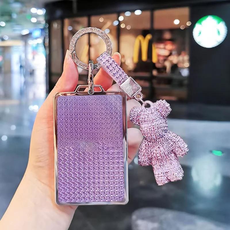 Suitable For Nio Onvo L60 Keycase 24 Card Car Nfc Keycover Key Shell Keychain Cute Bear Keychain Diamond Car Key Holder