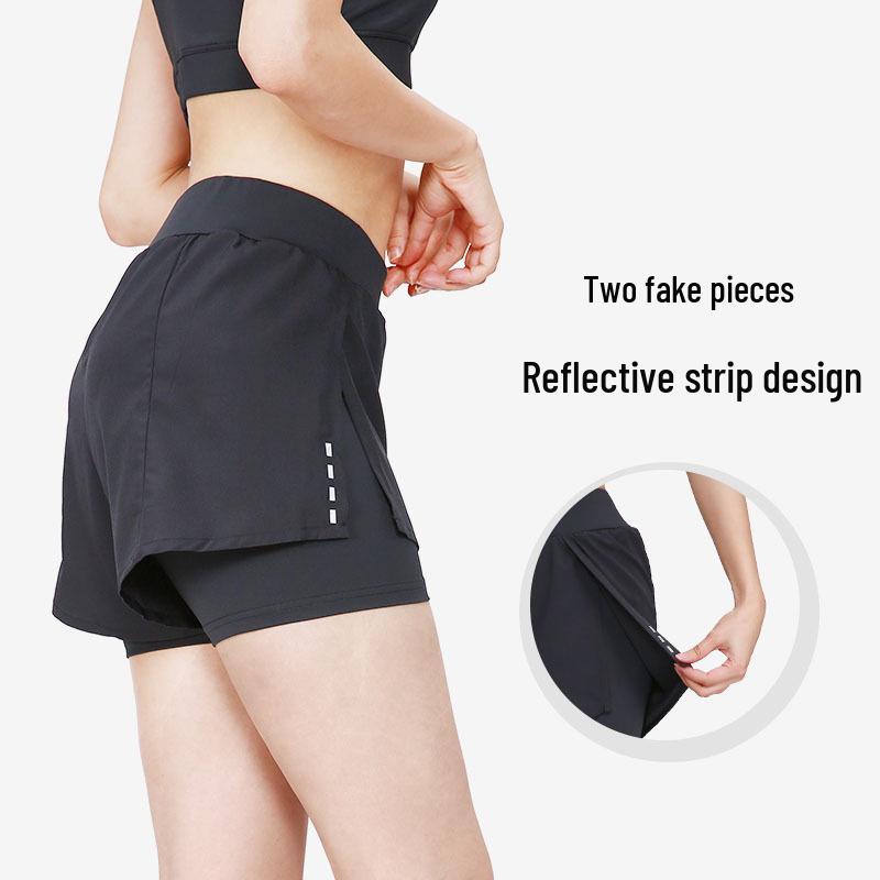 High-Waist Women's Yoga Shorts - Summer Slit, Quick-Dry for Running & Fitness