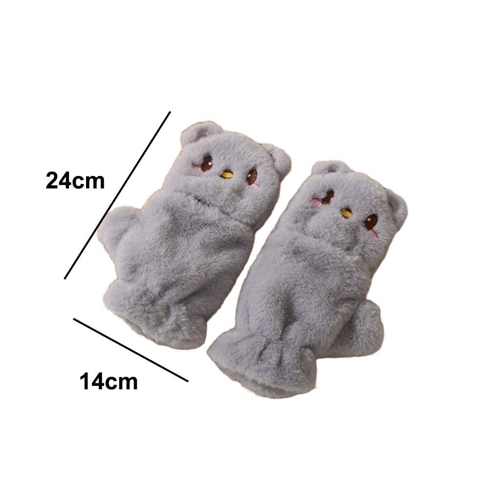 Plush Women Winter Gloves Soft Bear Gloves Fashion Animal Gloves  Cosplay