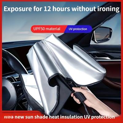 Parasol para Coche Parabrisas Delantero Protector Solar Aislamiento Térmico Parasol Cortinas Blackout Equipo Interior de Coche Parabrisas Cubierta para Coche Pequeño Paraguas