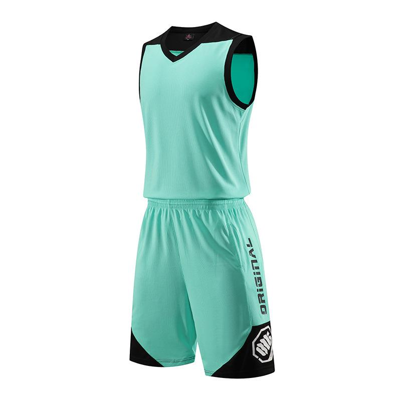 

Мужской летний новый стиль дышащий баскетбольный костюм с логотипом и цветной печатью M