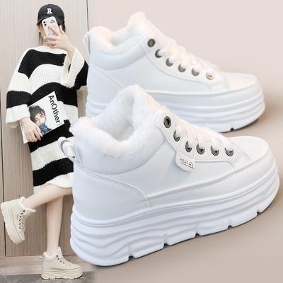 Autumn and Winter Women's Plush Thick Leisure Platform Shoes Outdoor High Top Warm Cotton Shoes Snow Boots