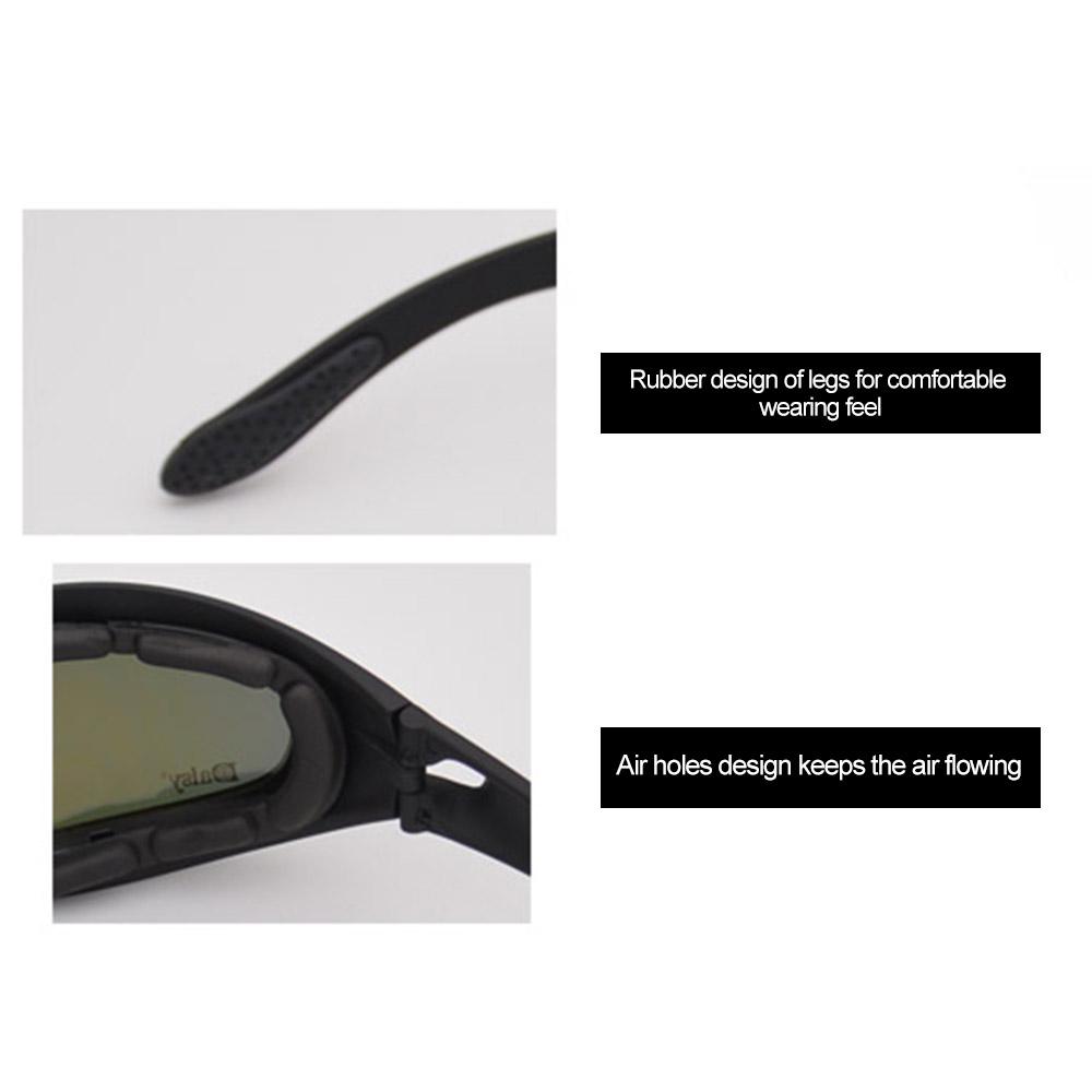 C5 Taktische Brille Stoßfeste Schießbrille 4-Linsen-Set