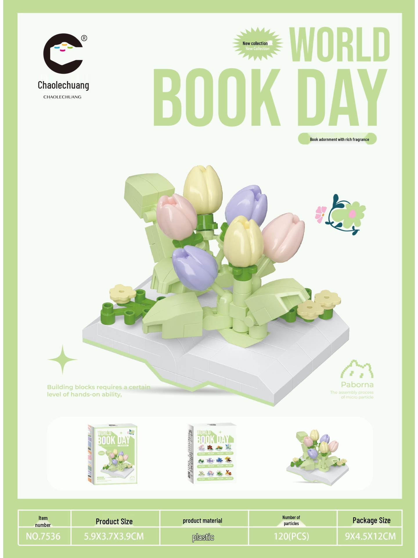 Chaole Chuang Blooming Series Micro-particle Building Blocks - Eternal Flower Rose