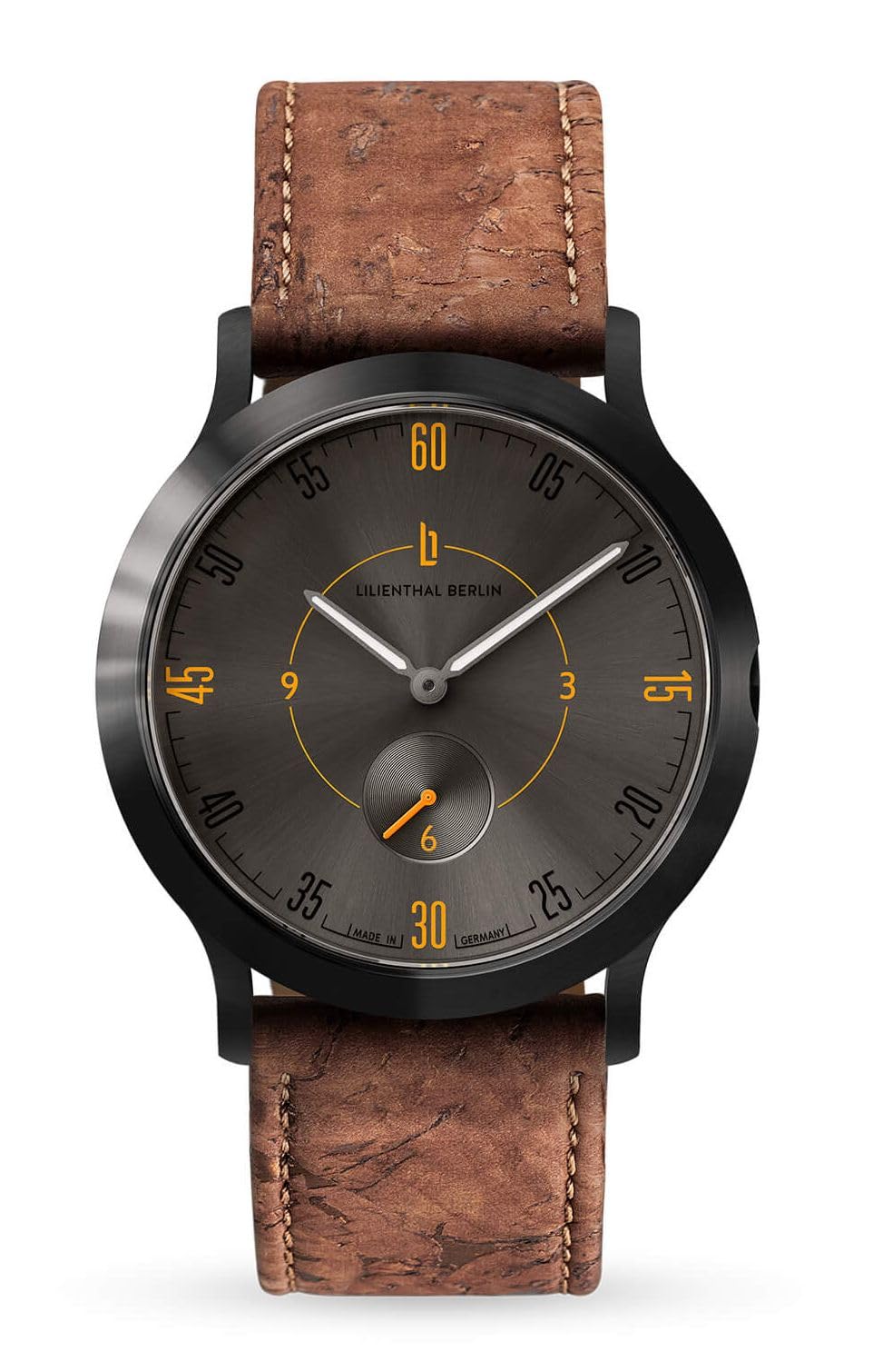 

Lilianthal Berlin Brown Watch with Small Made in Men s Seconds, Germany, L01-211-B032G сірий колір