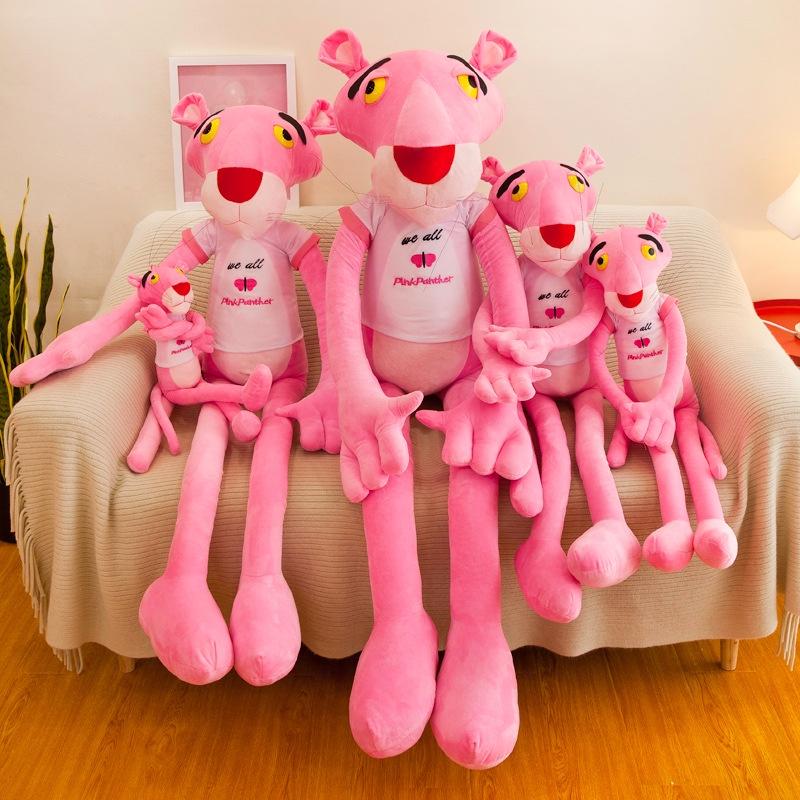 Peluche Pantera Rosa, Adorabile Morbido Peluche Leopardo a Pelo Corto, 60/80/100 cm