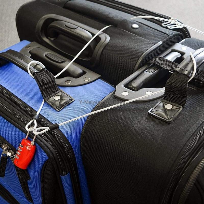 1/2PCS 100CM/3.3Ft Safety Cable Wire Rope Long Travel Security Cable Lock,Braided Steel Coated Safety Cable Luggage Lock