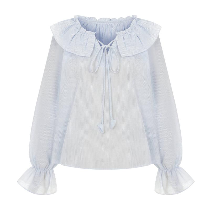TVIEW Ruffle Collar Puff Blouse_V6A-Cbl011