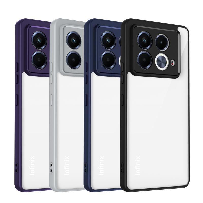 Infinix Note 40 5G X6851 X6852 Case Plating Silicone Bumper Shockproof Clear Back Cover Hard Phone Case for Infinix Note 40 5G