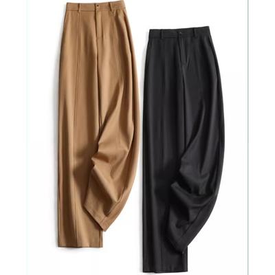 Suit and Professional Work Pants, High Waist Wide-leg Women's Straight-leg Casual Pants
