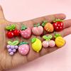 10Pcs Mini Fruit Resin Charms, Cherry, Lemon, Grape & Strawberry Pendants for Earring DIY Crafts