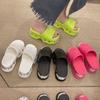 Fashion Women's Flat Shoes Summer New Round Head Open Toe Butterfly Knot Waterproof Platform Soft Sole Anti-slip Wear-resistant Slippers
