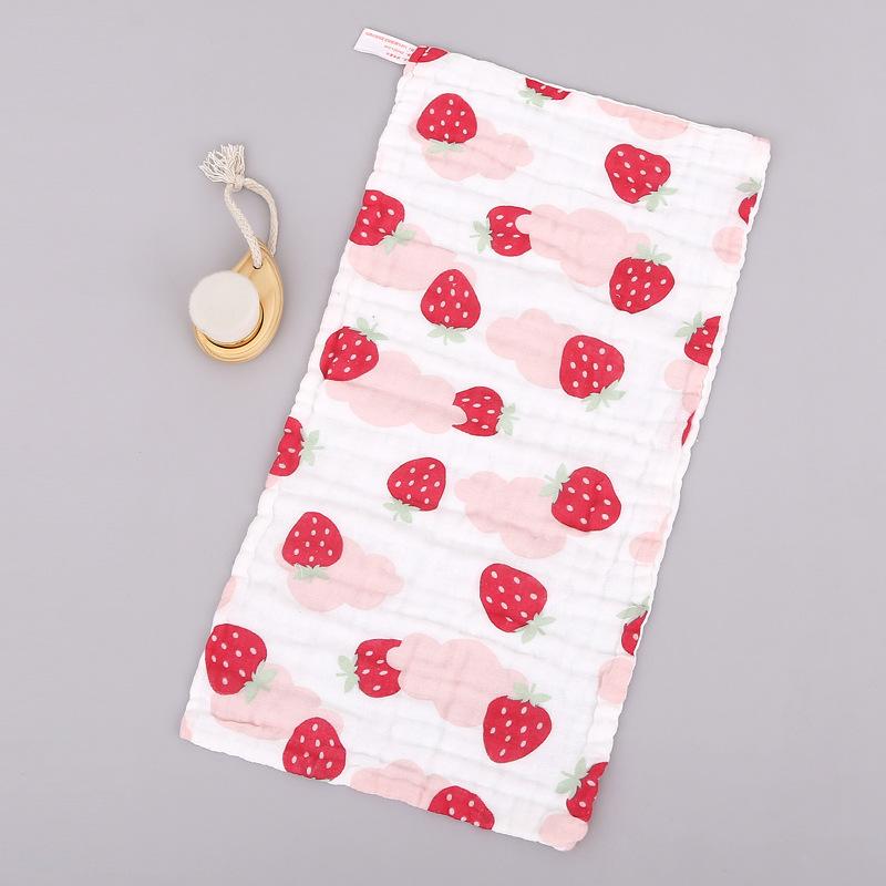 6 Layer Pure Cotton Baby Gauze Square Towel High Density Printed Children Face Washing Saliva Towel Soft Absorbent