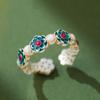 Yinxi 2026 Enamel Flourishing Flowers Women's Open Ring - Niche Design Gift