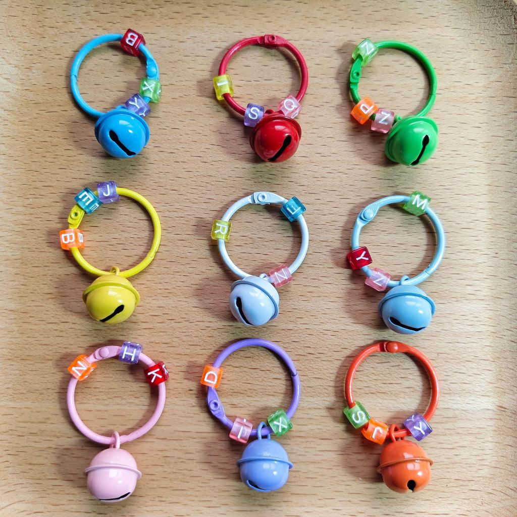 Colorful Bead Bell Pendant Keychain with DIY Accessories for Backpack