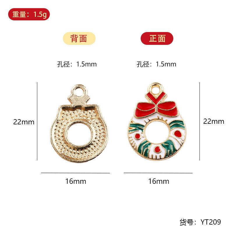 YT zinc alloy oil dripping small pendant, bracelet pendant, Christmas zinc alloy small size pendant