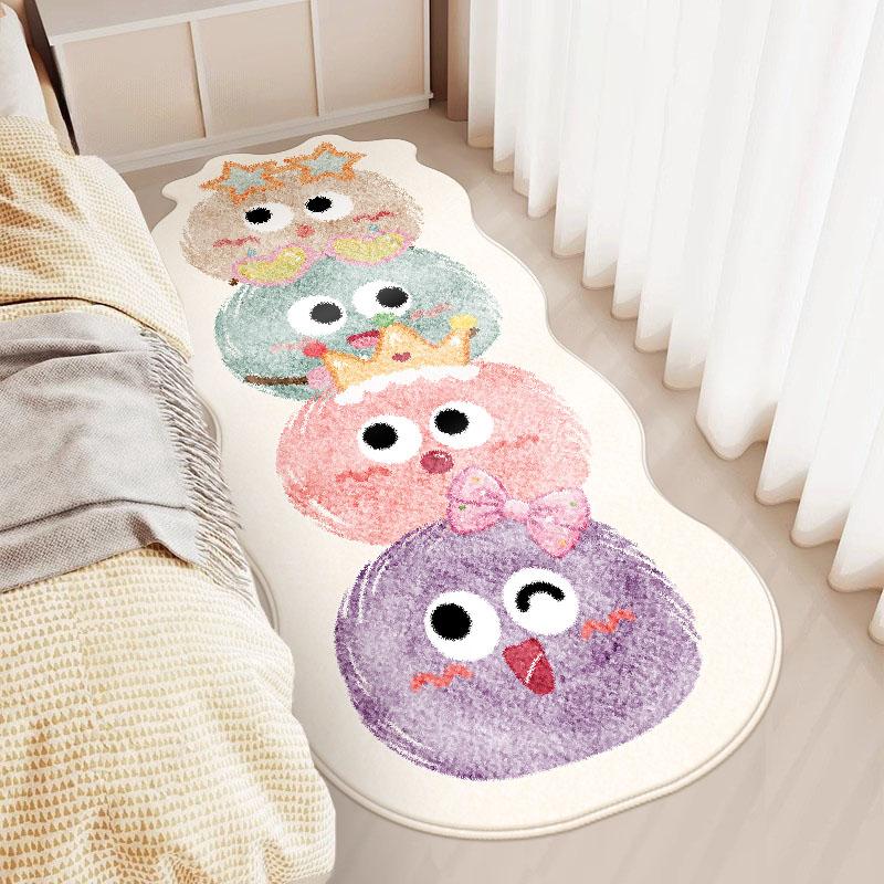 Cartoon Style Rugs for Bedroom Irregular Shape Living Room Decoration Carpet Fluffy Soft Bedside Floor Mat Thick Plush Study Rug