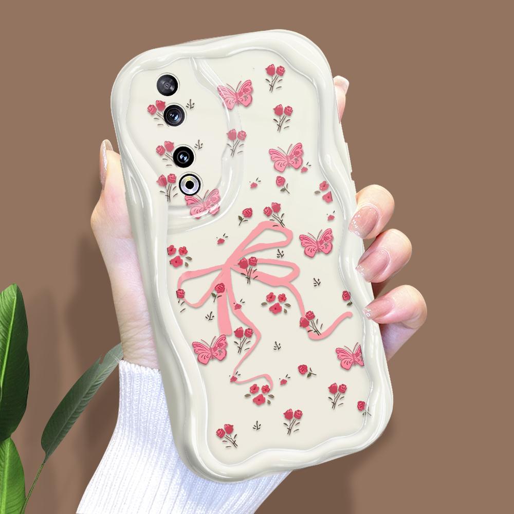Cute Cartoon Pattern Cream Texture Casing Wavy Edge Soft Silicone Cover Phone Case for Huawei Honor Infinix Tecno iPhone