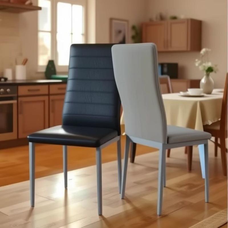 Luxury Wrought Iron Upholstered Dining Set: Simple Horizontal Line Table & High-Grade Backrest Chairs for Hotels