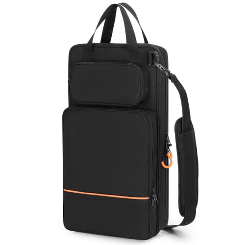 Damero Drumstick Bag, Holds Approximately 12 Pairs, Includes Shoulder Strap, Multiple Pockets, and A4 Document Storage