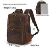 Men's Large Genuine Leather Crazy Horse Backpack - High-Capacity, Business Casual