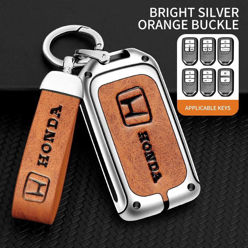 Zinc Alloy Car Smart Remote Key Case Cover Shell For Honda Vezel City Civic Jazz BRV BR-V HRV Protector Fob Keychain Accessories