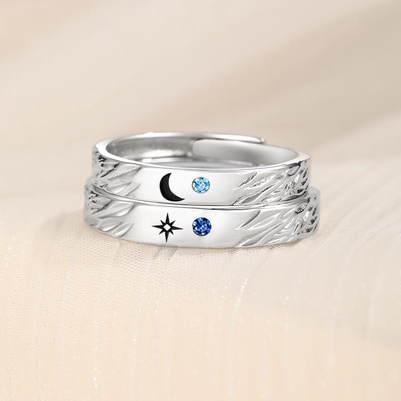 

Original Design 999 Sterling Silver Galaxy Couple Rings - Romantic Qixi Gift for Students Model T2428 - Female