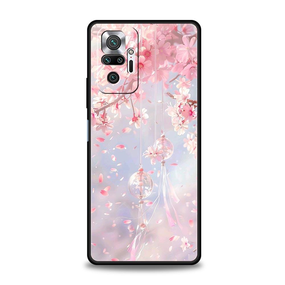 Korean Flower Phone Case Cover for Redmi 14C 10C Note 15 14 13 12 10 11 K40 Pro Plus 5G Soft TPU Shockproof Shell Fundas Capas