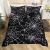 Spider Web Duvet Cover Set Halloween Spider Bedding Sets Boys Girls Black White Comforter Cover Trick Or Treat Quilt Cover Set