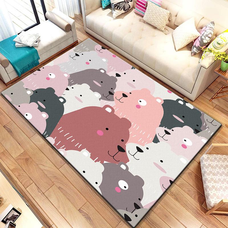 Teppich mit Cartoon-Spleißtieren, groß, Teppich für Wohnzimmer, Schlafzimmer, Sofa, Dekoration, Fußmatte, Küche, rutschfeste Bodenmatte, Picknick