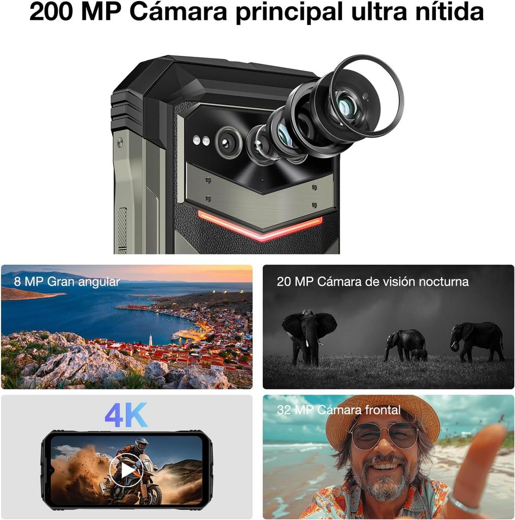 DOOGEE V Max Plus Cell phone 6.58" HD+ Display, 120Hz 36GB(16+20) 512GB, 200MP Ai Camera 22000mAh Battery  Android 14