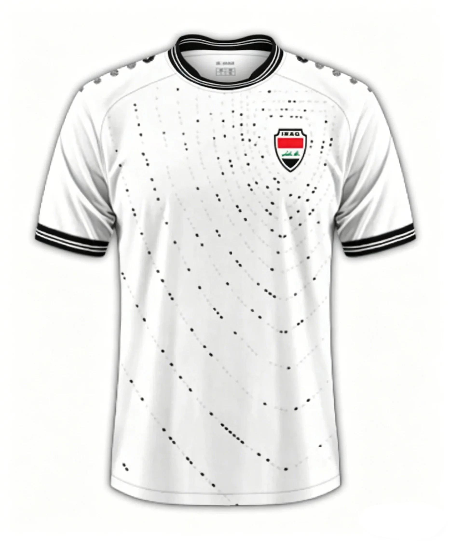 

Iraq Style2026 Home and Away Football Jersey Kit, Green White Dotted Wave Pattern for Soccer Supporters, Streetwear & Match Day XXXL
