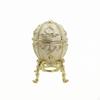 Egg Trinket Box Jeweled Shaped Ornate Hinged Jewelry Case for Collectors, Women,