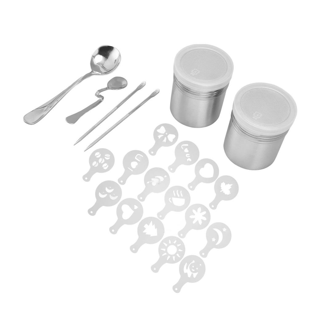 Coffee Decorating Stencils Coffee Carving Pen Set Stainless Steel Portable Latte Art Pen Coffee