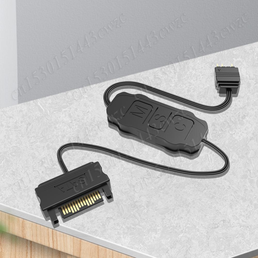ARGB 5V 3PIN To SATA Interface Extension Cable Light Controller RGB Sync Controller Cable for PC Fan Light Strip
