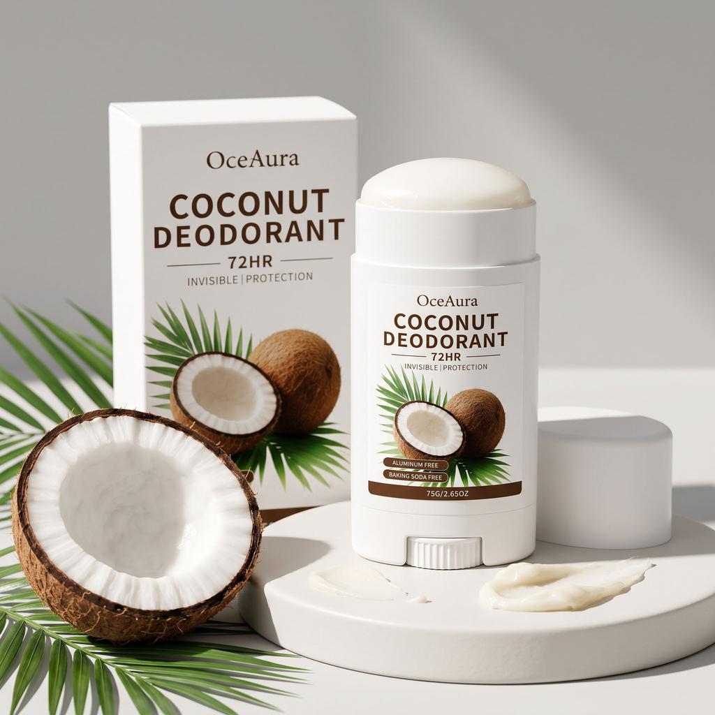 OCEAURA Antiperspirant Deodorant Stick Coconut Scent Fresh Dry Non-Sticky Daily Portable Underarm Care 
