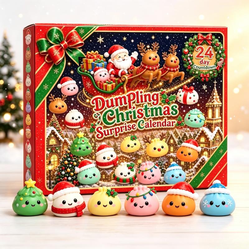 Hot Christmas Squishies Advent Calendar 24 Days Countdown Adviento Navidad Dumpling Squishy Slow Rising Squeeze Home Decor Gifts