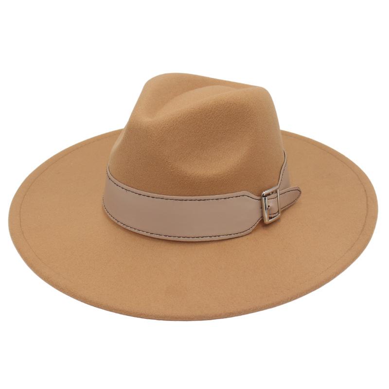Men'S And Women'S Enlarged Brim, Wide Belt Buckle Top Hat, Jazz Hat, Trendy Hat