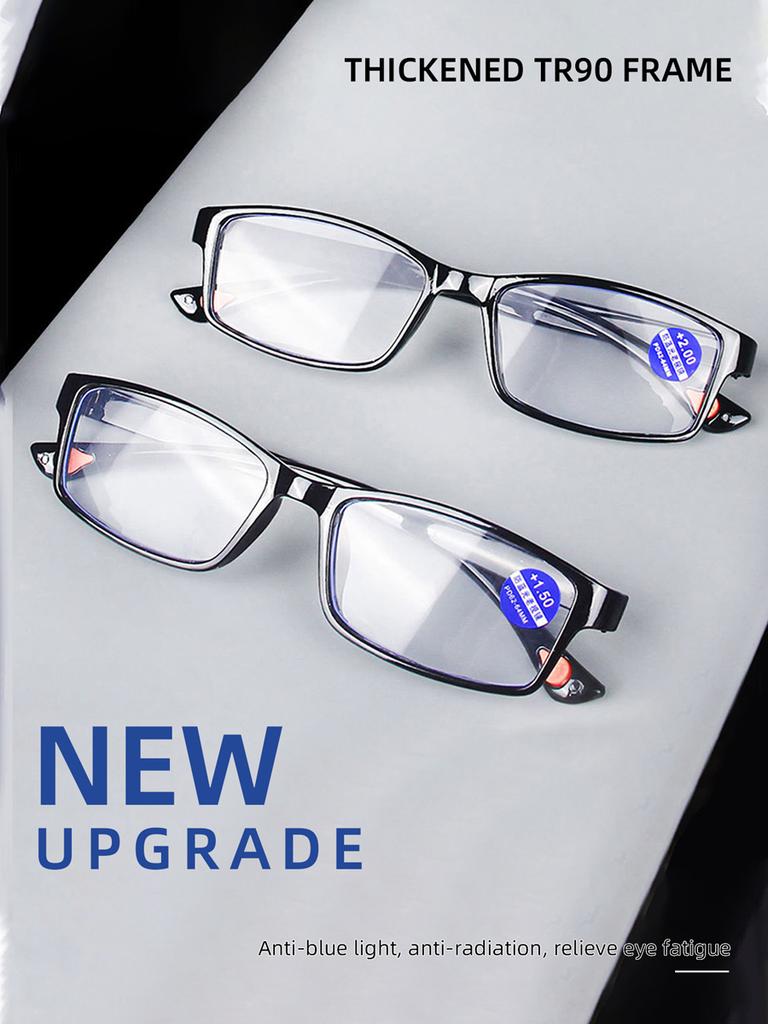 2PCS Reading Glasses +1.0~+4.0 Lightweight Anti-Blue Light Eyewear