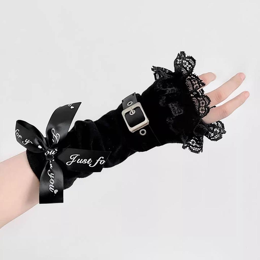 Punk style gloves, super cool rivet sleeves, spicy girl sun protection, metal buckle gloves