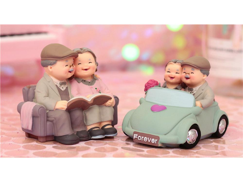 Ältere Tang Kleber Ornament Liebe Auto Kuchen Dekoration Einstecker