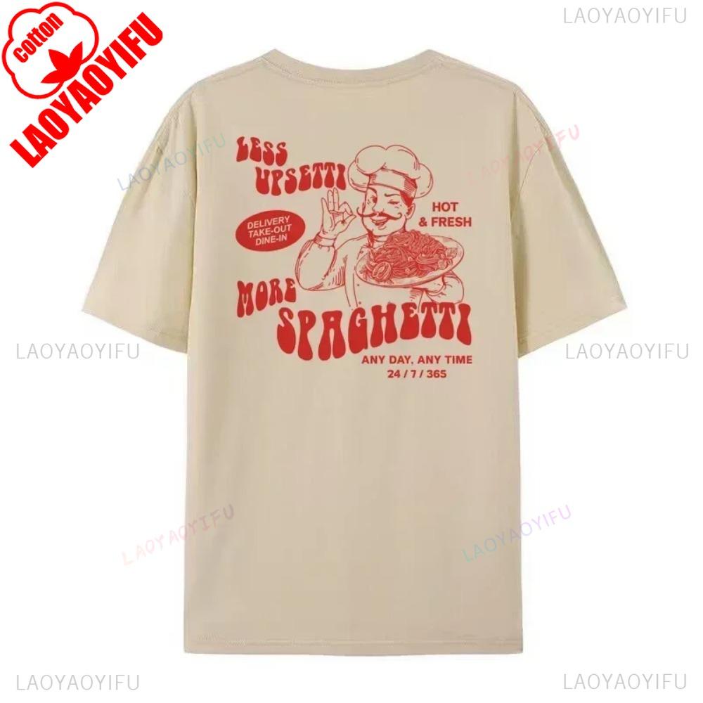 Spaghetti Grafiske T-skjorter Retro Pastaelsker T-skjorte Søt Italiensk Mat T-skjorte Unisex Vintage Hipster Kortermet