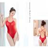 New Oil Shiny Womens Strap Bodysuit High Glossy Sleeveless One Piece Bodysuits Tops V-Neck See Through Lingerie