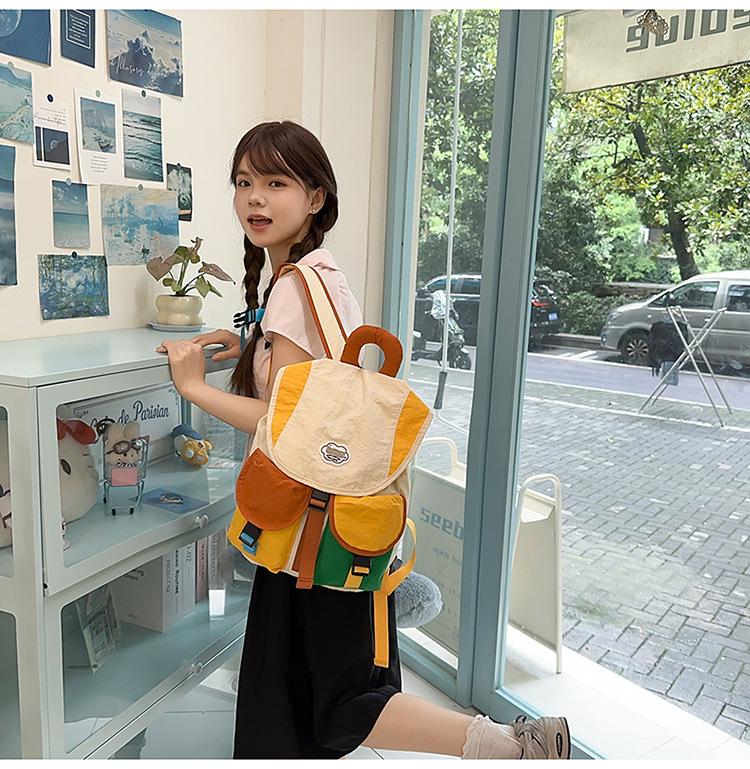 Dopamine Color Block Parent-Child Backpack for Kindergarten & Primary Girls – Lightweight Schoolbag for Outings