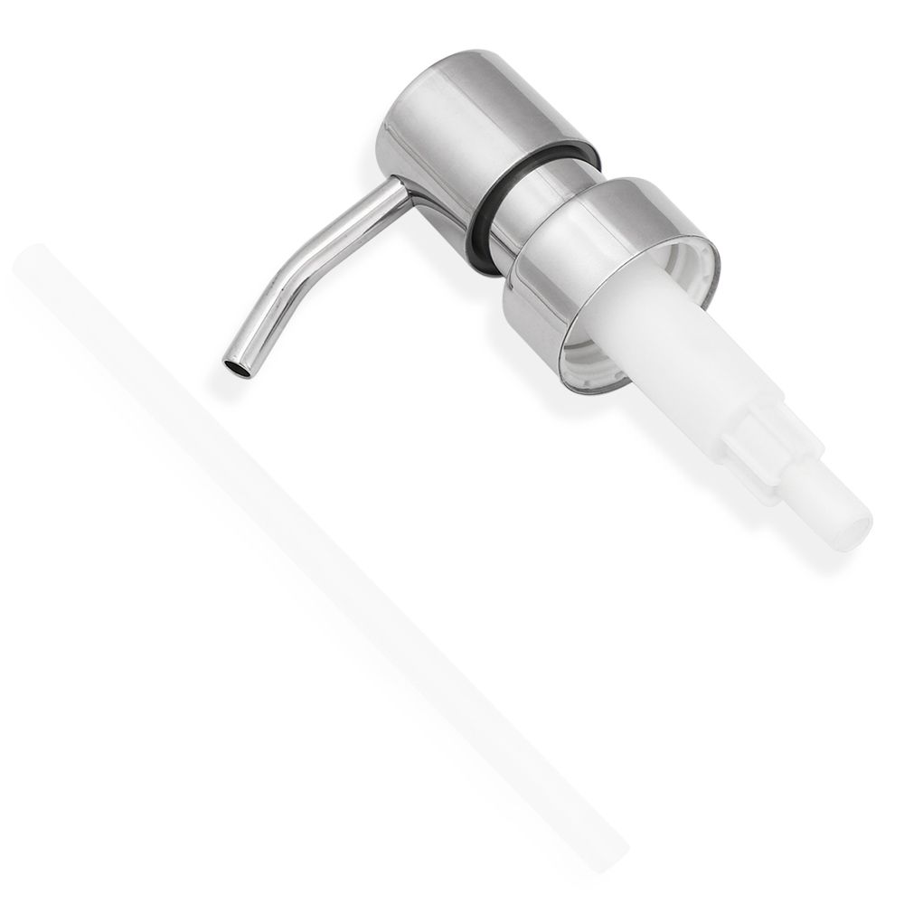 Brushed Finish Stainless Steel Jar Tube Liquid Lotion Bottle Head Soap Dispenser Pump Replacement Nozzles 28mm