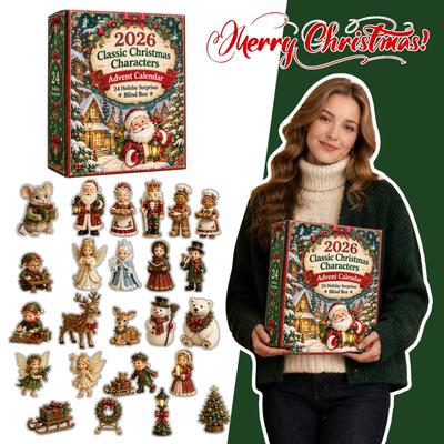 Adventskalender - Weihnachtsfiguren 2D Hängeornament für den Countdown bis Weihnachten